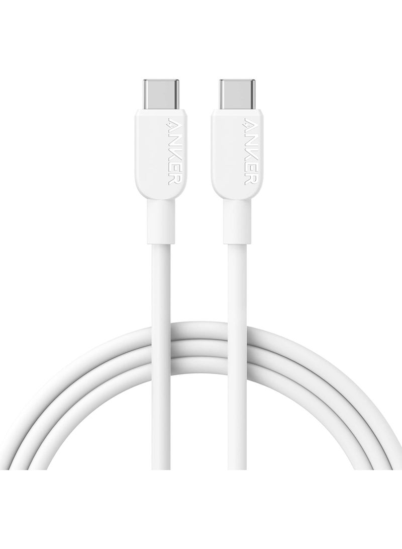 Anker 310 USB C to USB C Cable (3ft, 60W/3A), Fast Charging Type-C Cable for Samsung Galaxy S23, iPad Pro 2021, Air 4 & Mini 6, MacBook Pro 2020, Switch (USB 2.0) - White - Image 1